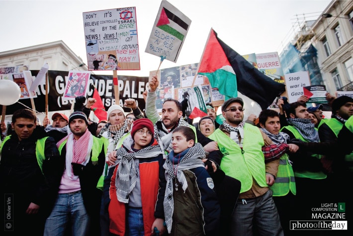 Demonstration for Gaza in Brussels, by Olivier Vin