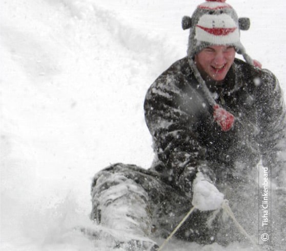 Fun Sledding in the Snow, by Tisha Clinkenbeard