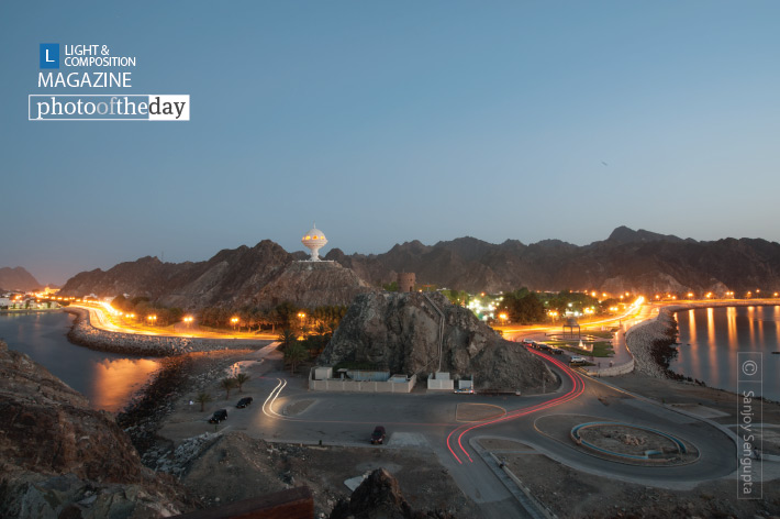 Muttrah Corniche at Blue Hour, by Sanjoy Sengupta