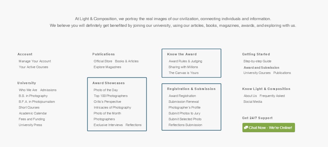 award section footer