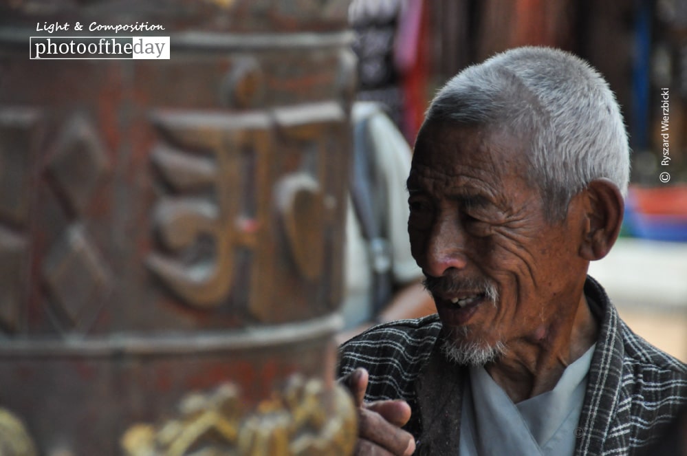 A Pilgrim at Boudhanath, by Ryszard Wierzbicki