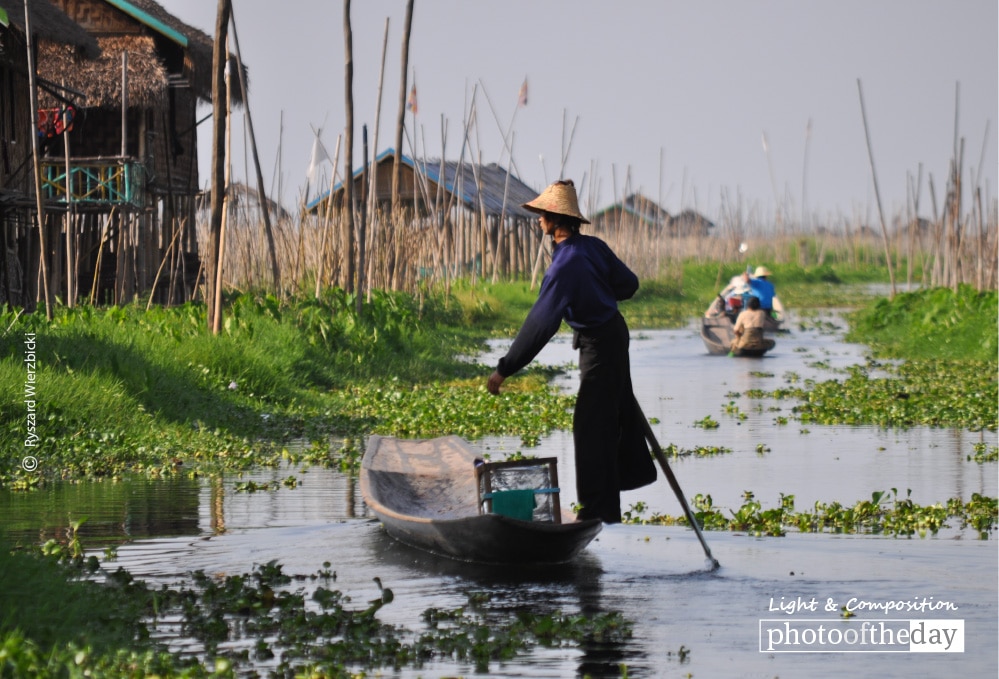 A Rower at the Floating Village, by Ryszard Wierzbicki