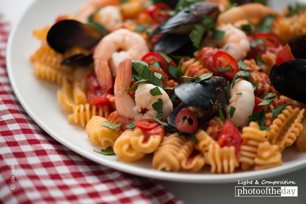 Pasta Marinara Close Up, by Ola Cedell