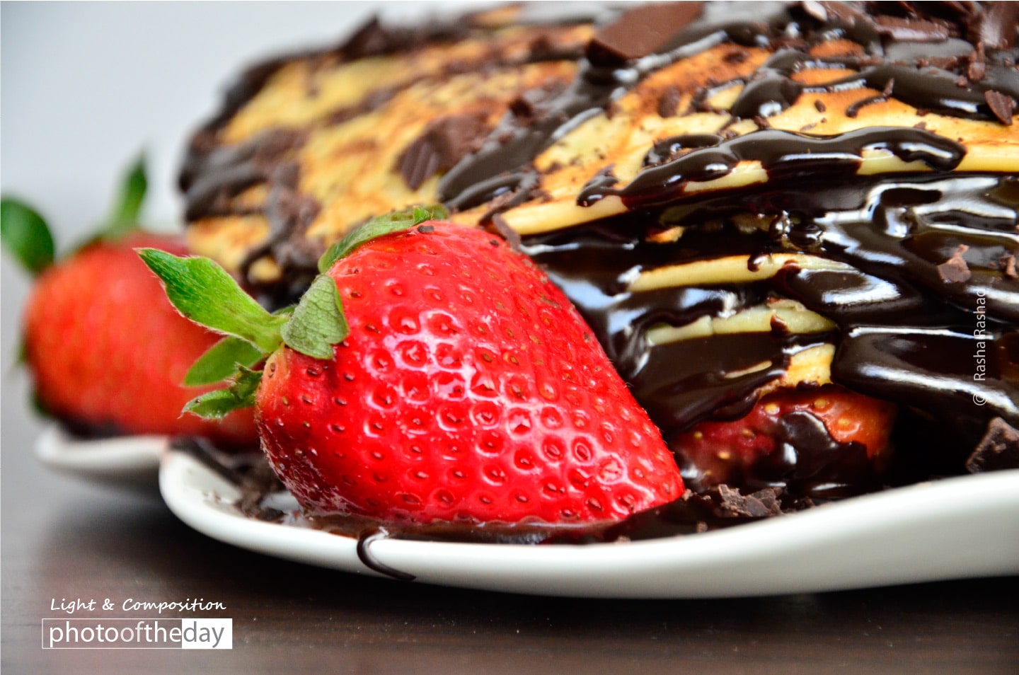 Crepes with Chocolates and Strawberries, by Rasha Rashad