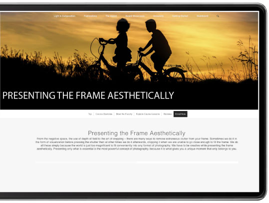 presenting frame course tablet