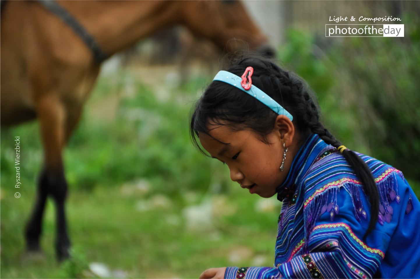 A Sapa Girl and a Horse by Ryszard Wierzbicki