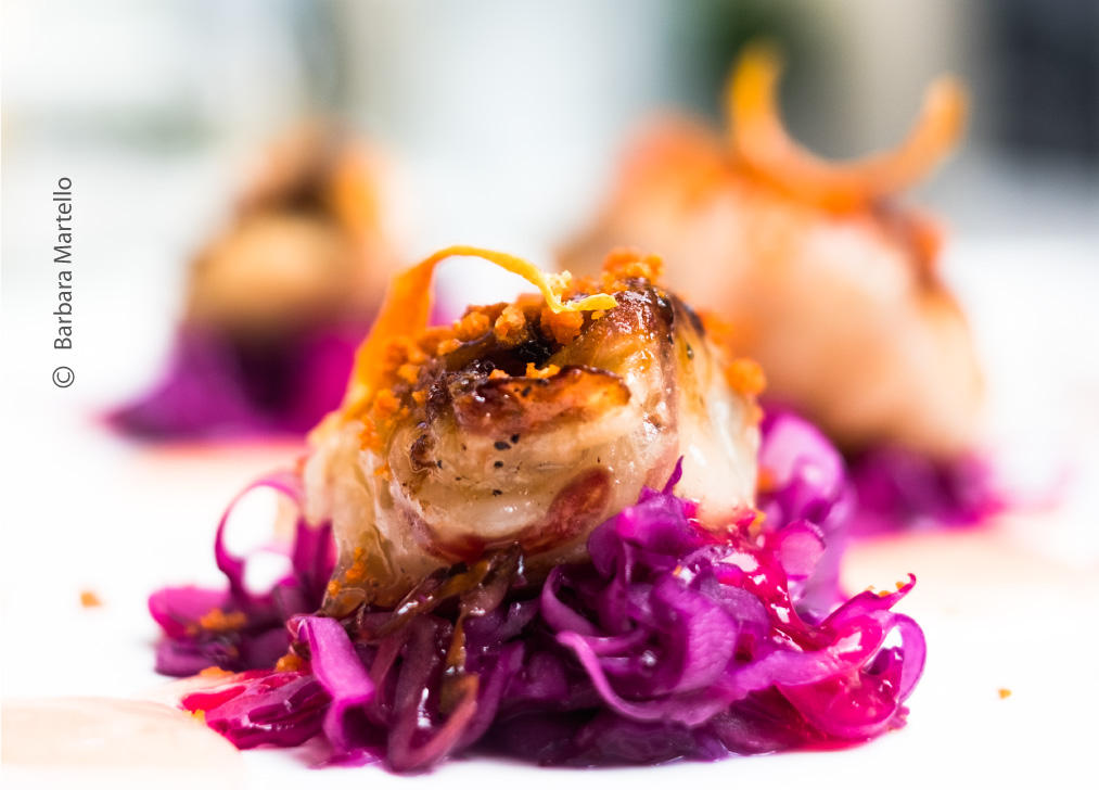 Sea Scallops and Purple Cabbage by Barbara Martello