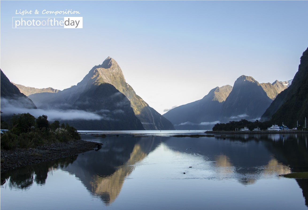 Morning Light at Milford Sound by Manon Mathieu