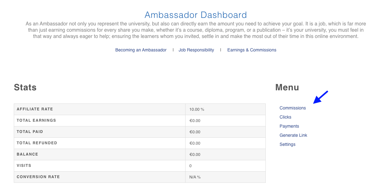 ambassador dashboard