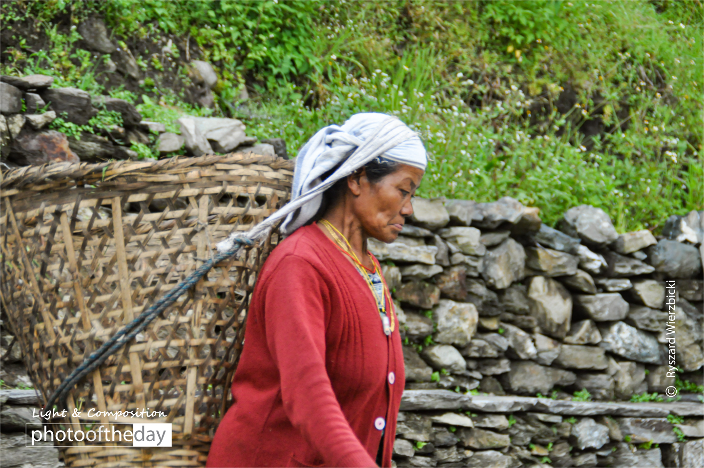 A Himalayan Woman Bearer by Ryszard Wierzbicki