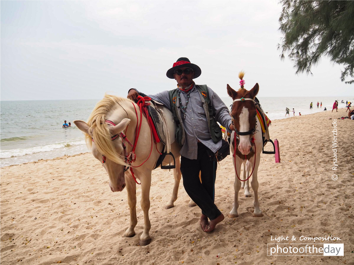 Cha Am Beach Horse Ride by Ryszard Wierzbicki