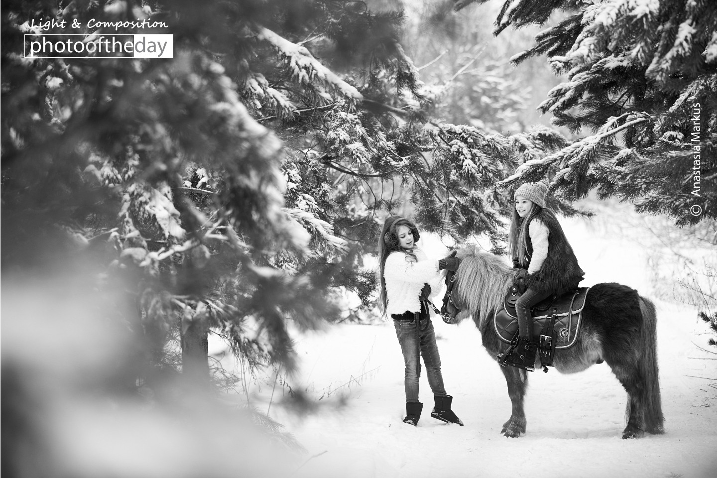 Children in the Winter Forest by Anastasia Markus